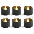 thumbnail image 2 of D-GROEE 6Pcs LED Candles, Realistic Tea Lights, Mini LED Tea Lights, Flickering Bright Tealights, Battery Operated, Flameless Candles, Black Base, Batteries Included, 2 of 8