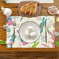 thumbnail image 4 of Mgcok Beautiful Happy Easter Placemats Spring Easter Place Mats Vintage Dining Table Decorations Bunny Chick Easter Holiday Table Mats For Kitchen Dining Decoration, 4 of 6