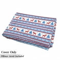 thumbnail image 5 of Christmas Floor Pillow Lounger Cover, Traditional Folkloric Knit Style Image Holiday Seasonal Design Celebration Theme, Nap Mat Printed Fabric Case for 5 Pillows, 88" x 36", Red Blue, by Ambesonne, 5 of 5