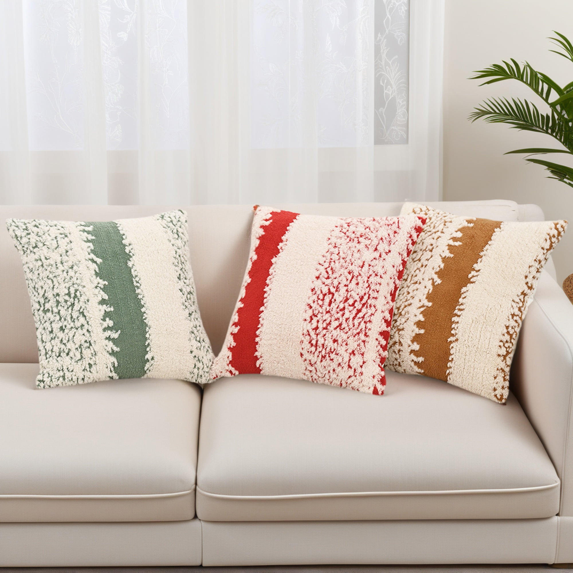 Unique Bargains Pack of 2 Plush Pillow Covers Bedroom Couch 18" x 18" Green