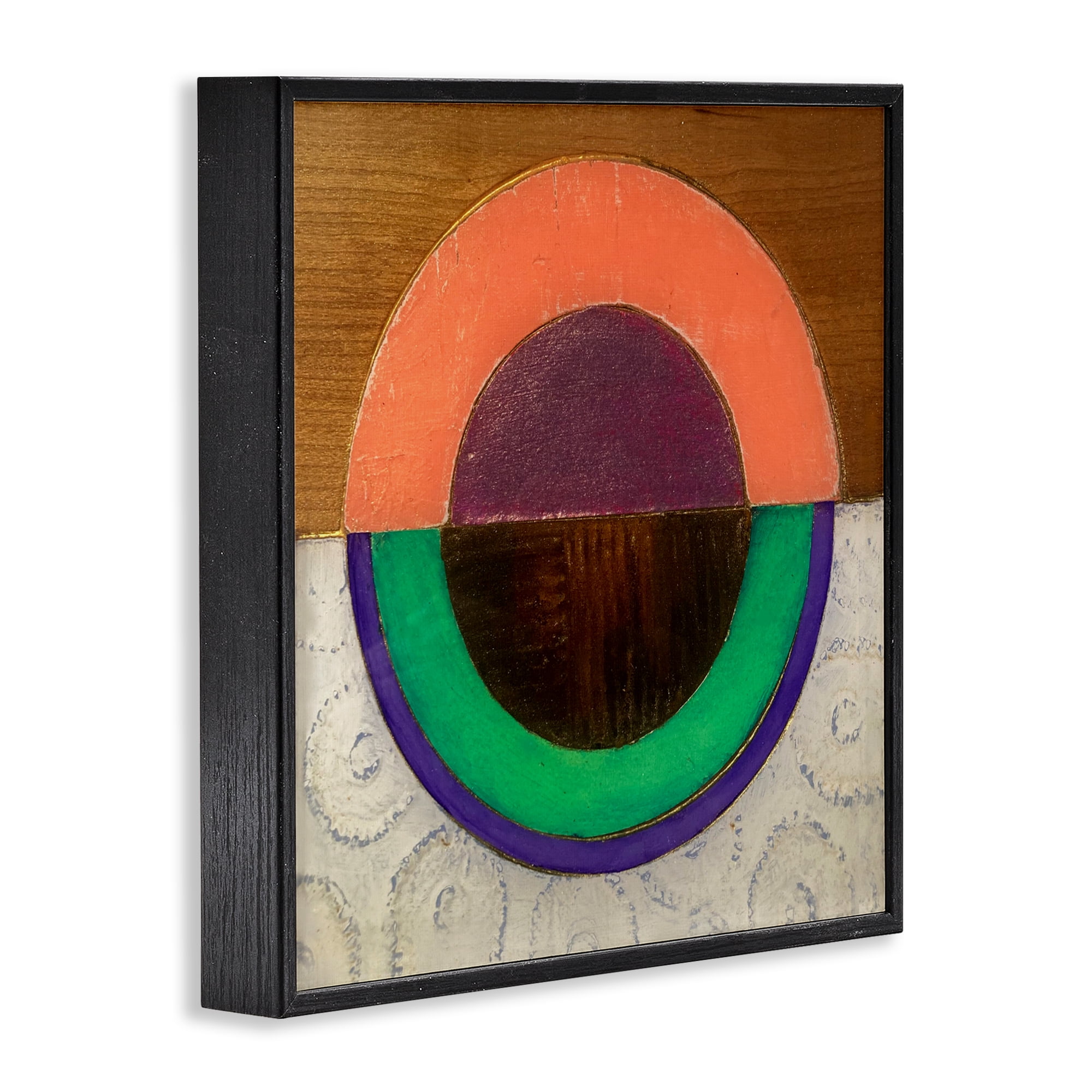 Stupell Industries Horizontal Split Circle Black Framed Giclee Art, design by Matthew Finger