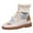 Beige, variant on Birdeem Women's Winter Boots, Fashionable Casual, Splicing Design, Round Toe, Mid Tube, Lace Up, Short Boots, Boots for Women, Winter Boots for Women