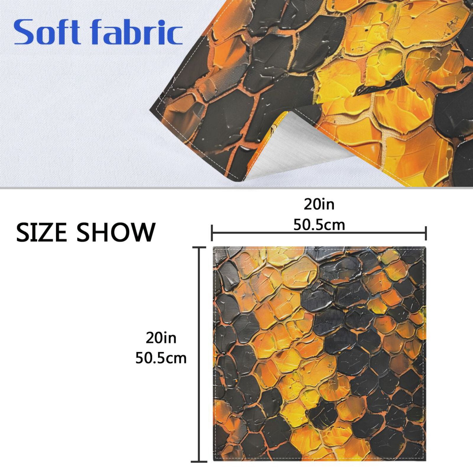 JSTEL Snake Skin Print Painting Cloth Napkins Set of 6, 20x20 Inch Washable and Reusable Napkin for Decoupage Dinner Party Everyday Use