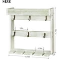 thumbnail image 7 of Oumilen Wall Mounted Wine Glass and Coffee Mug Storage Rack Shelf with 6 Metal Hooks, Gray Green, 7 of 7