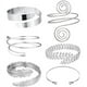 thumbnail image 2 of 6 de Brazo Esposas Superior del Brazo con Pulseras Señoras Plata Oro Ajustable Brazalete Set, 2 of 8
