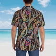 thumbnail image 4 of Pofeuu Watercolor Romantic Paisley Print Hawaiian Shirt for Men Sleeves Casual Button Down Summer Beach Dress Shirts T-Shirts,3X-Large, 4 of 7