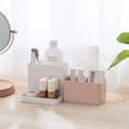 thumbnail image 2 of Desk Pencil Pen Holder, Modern Aesthetic Design Blends Style And Functionality, Multi-Functional Organizer For Office And Home (White+Pink), 2 of 5