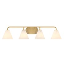 Warm Brass Four Light Bathroom Vanity from the Blair Collection