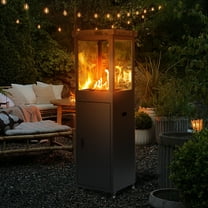 41,000 BTU Patio Heater with Waterproof Cover, Outdoor Heater with Lockable Wheels, Suitable for Garden Porch Patio Deck