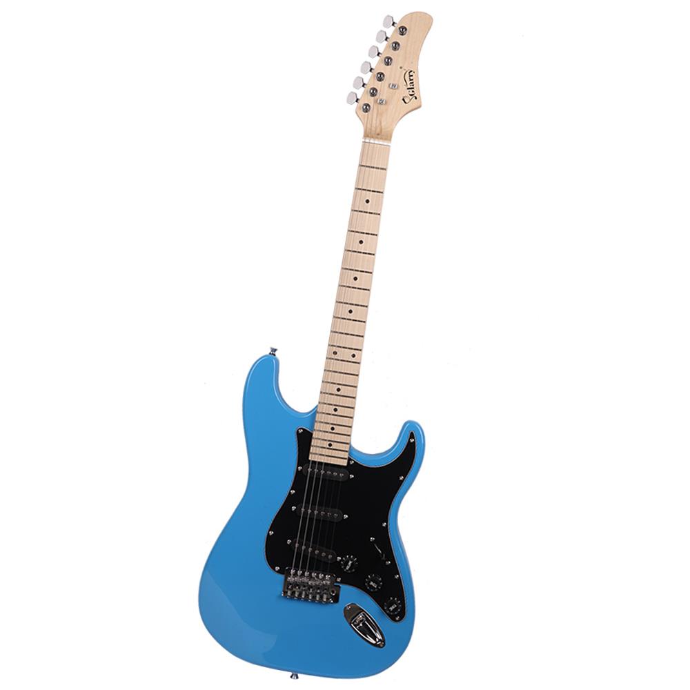 Glarry Full Size Electric Guitar for Beginner with 20 Watt Amp and  Accessories,Sky/Bright Blue with Black Pickguard