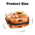 thumbnail image 2 of 1Pc Cute Period Bag Menstrual Cup Pouch, Large Storage Bag Sanitary Purse for Sanitary Napkin Pads, Vintage Thanksgiving Pumpkin Sunflower Flowers Leaves Pads Organizer for Girls Women, 2 of 6