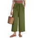 thumbnail image 3 of Pantalones holgados hasta los tobillos con nueve lazos en la cintura para mujer, moda primavera/verano, color liso, fácil cuidado, 3 of 7