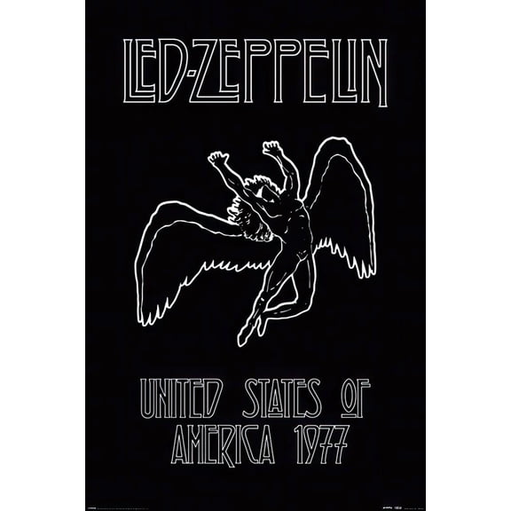 Led Zeppelin - B&W Music Poster (Icarus - United States Of America Tour 1977) (Size: 24" x 36")