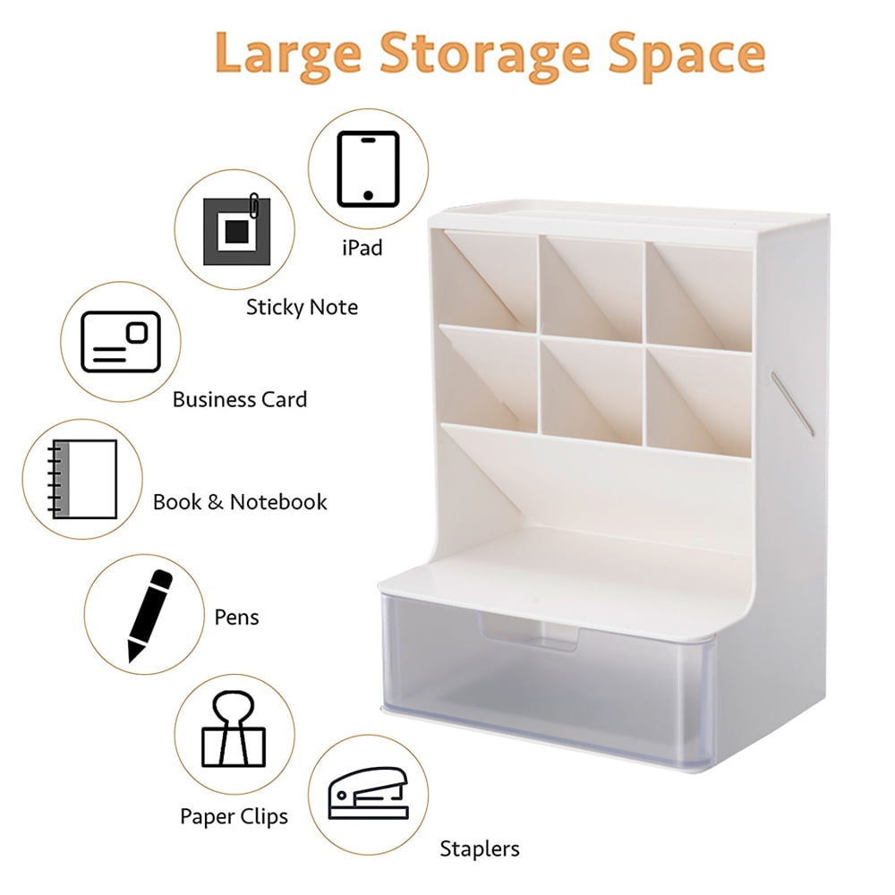 Multi-Functional Desk Organizer Pencil Holder Stationery, Large Marker Pen Organizer Storage