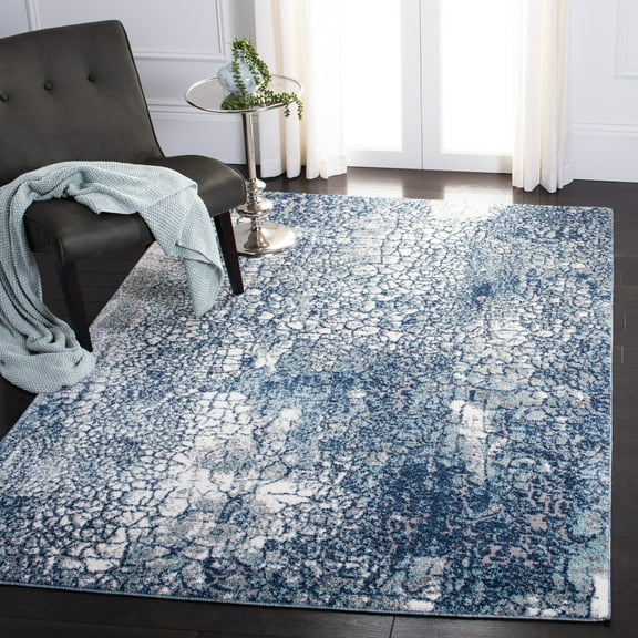 SAFAVIEH Aston Cornelius Abstract Area Rug, Navy/Gray, 5'3" x 7'7"