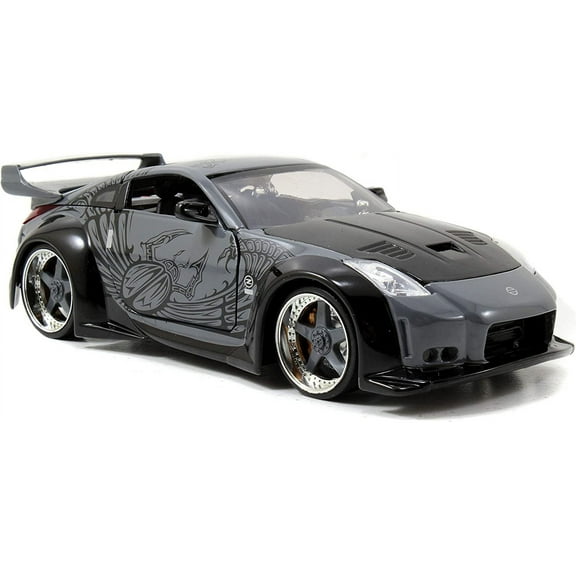 Jada Toys Fast & Furious 1:24 D.K.'s Nissan 350Z Die-cast Car, Toys for Kids and Adults, Grey and Black 97172