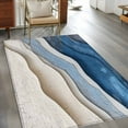 thumbnail image 2 of Area Rug 4'x6', Blue Ombre Non-slip Runner Rug Carpet for Bedside, Modern Wave Abstract Art Washable Outdoor Indoor Area Rugs Mat for Entryway/Living Room/Bedroom/Kitchen/Office, 2 of 9