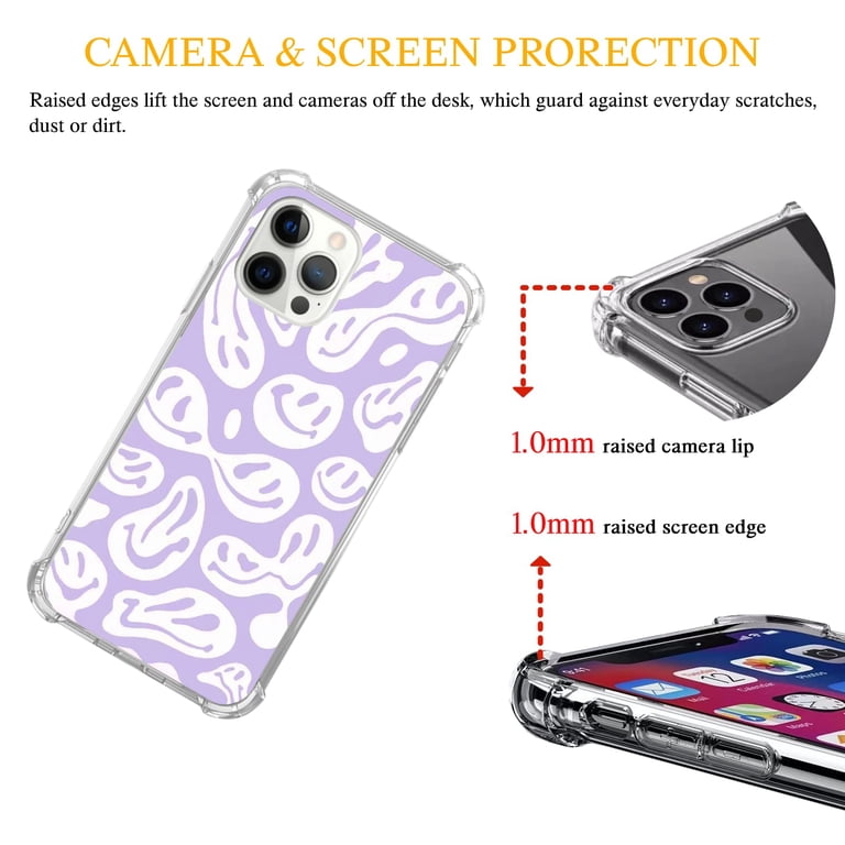 Purple Smiley Face Case Compatible with iPhone 12 Pro Max,Unique 