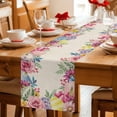 thumbnail image 5 of Easter Flowers Table Runner 90 Inches, Eggs Spring Floral Rustic Vintage Bed Runner Dresser Scarves Tabletop for Indoor Outdoor Parties/Ceremony/Banquet, 13" x 90", 5 of 8