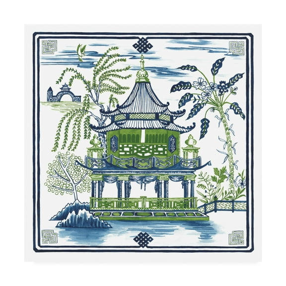 Melissa Wang 'Pagoda Visit I' Canvas Art