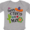 thumbnail image 4 of Inktastic Happy Cinco de Mayo- Sombrero, Cactus, Flowers Boys or Girls Long Sleeve Baby Bodysuit, 4 of 5