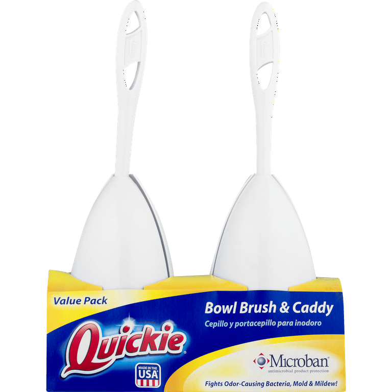 Great Value Closed Bowl Brush & Caddy Value Pack, 2 Count, White