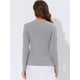 thumbnail image 4 of AllegK Cardigan Dobladillo Rizado RebeDe Punto Frente De CorbaPaMujeres Gris Claro M, 4 of 5