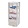 thumbnail image 4 of Italhome Cajonera De Plástico, Cajonera Desarmable Organizador Multiusos De Color Blanco Con 4 Cajones Transparentes Onyx, 4 of 9
