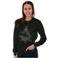 thumbnail image 3 of Nautical Whale Wheel Spiritual Animal Plus Size Long Sleeve Graphic Tee Shirt Brisco Brands 2X, 3 of 5