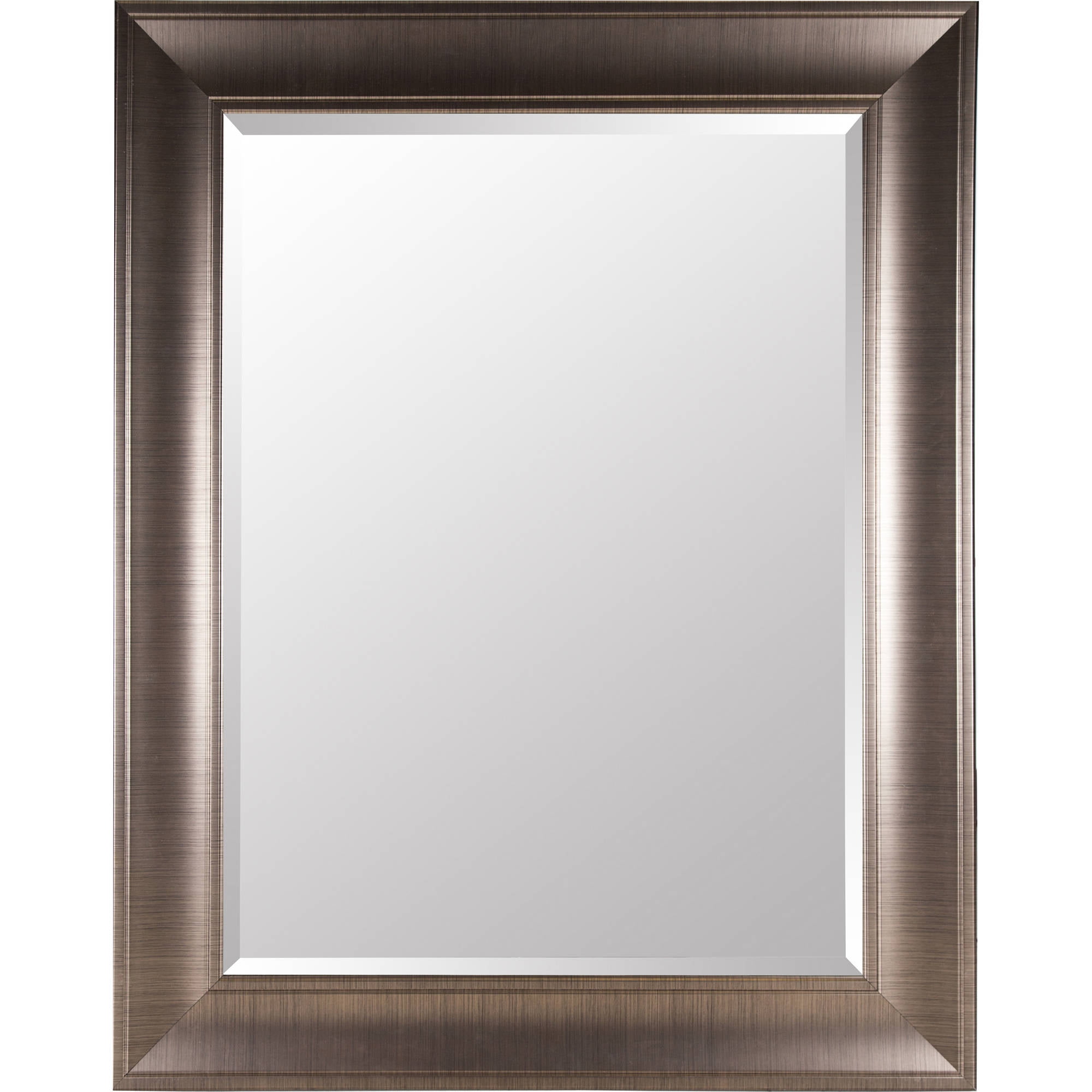 Gallery Solutions Large 39X49 Beveled Wall Mirror with Brushed Bronze Frame