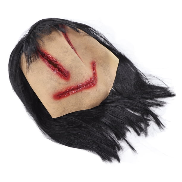 Accesorios de cosplay, máscara de fantasma de Halloween, máscara de diablo de terror aterrador con pelo largo, máscara de fantasma de Halloween, rendimiento potente