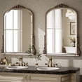 thumbnail image 6 of Gleamira 32"x 24" Arched Bathroom Mirror Vintage Vanity Mirror Wall Decorative Mirror, Antique Silver, 6 of 6