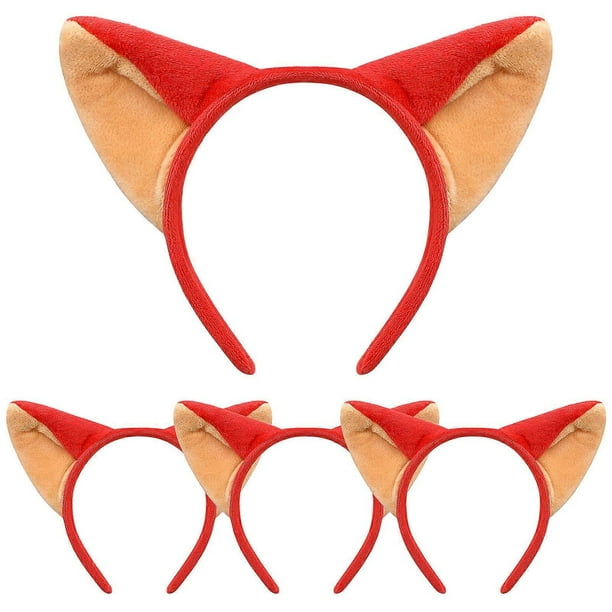 Cosplay Accessory Novelty Fox Ears Headbands Soft Plush Three-Dimensional Decorations Daily Life Makeup Parties 4Pcs