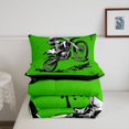 thumbnail image 5 of Manfei Motocross Rider Full Size Comforter Sets，Speed Games Bedding Comforter Set，Green,Black Reversible,3pcs,1 Comforter and 2 Pillowcases, 5 of 7