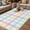 LightBLue, variant on White Grid Outdoor Rug for Patio/Deck/Porch, Non-Slip Large Area Rug 4 x 6 Ft, Colorful Plaid Modern Geometric Pattern Indoor Outdoor Rugs Washable Area Rugs, Reversible Camping Rug Carpet Runner