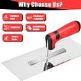 thumbnail image 7 of Plastering Trowel,Flat Finishing Trowel,Concrete Trowel Hand Tool with Soft Rubber Handle, Lightweight Cement Drywall Tile Masonry Construction Hand Tool,12 X 4 inch Stainless Steel Blade, 7 of 7