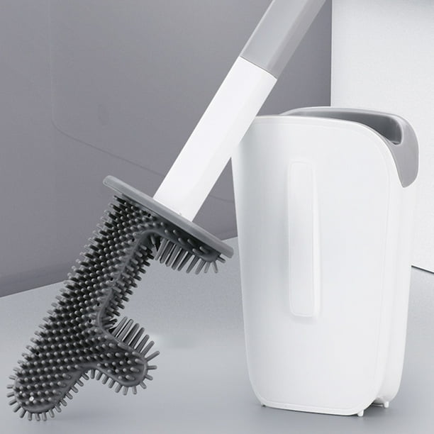No Dead Corner Toilet Brush, Toilet Bowl Brush with UnderRim Cleaning