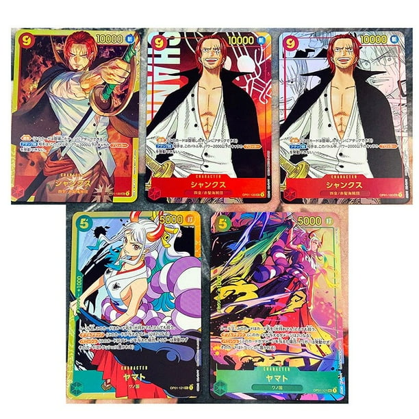 Juego de cartas de Anime de una pieza, réplica de OPCG, versión japonesa, OP01, Shanks, Nami, Luffy, Roronoa, Zoro Fivean unisex