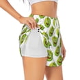 thumbnail image 3 of Lsque Happy Fruit Printed Women's Running Shorts with Liner Pockets,Elastic Quick Dry Workout Athletic Gym Yoga Shorts,Womens High Waist Shorts-Large, 3 of 9