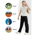 thumbnail image 3 of Rolanko Girls Wide Leg Sweatpants Straight Pants for Kids Girls Trousers with Pockets Sweats 4-14 Years, 3 of 5