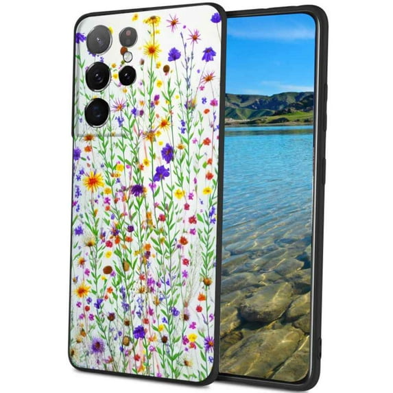 Wild-Flowers-390 Phone Case, Degined for Samsung Galaxy S21 Ultra Case Men Women, Flexible Silicone Shockproof Case for Samsung Galaxy S21 Ultra