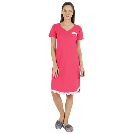 

Inkmeso Nightdress for Women Sexy Lace Sleep Dress Sleepwear Soft Sleep Shirt