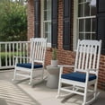 thumbnail image 5 of Ottowood Outdoor Chair Cushions Set of 2, Navy, 19" x 19" - Waterproof Fade Resistant Linen Patio Furniture Seat Pads with Non-Slip Bottom & Removable Cover, 5 of 7
