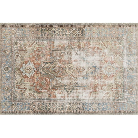 Loloi Traditional Terracotta And Sky 7'-6" X 9'-6" Area Rugs LORELQ-15TCSC7696