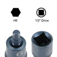 thumbnail image 3 of Uxcell 1/2-Inch Square Drive x H6 Metric Hex Bit Socket, 2 Inch Length, 3 of 5