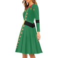 thumbnail image 2 of FKELYI Christmas Santa Women Dress Durable A Line Skater Casual Twirly Dress Leisure Green Women Dress Long Sleeve Elegant Size L, 2 of 4