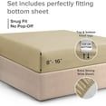 thumbnail image 4 of CGK Linens 400 Thread Count Single Fitted Sheet Only - Queen Size 100% Cotton Sateen Bottom Sheet, Fits Mattress Up To 16", Beige, 4 of 6
