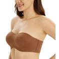thumbnail image 7 of Exclare Women's Seamless Bandeau Unlined Underwire Minimizer Strapless Bra for Large Bust(chocolate,38D), 7 of 7