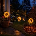thumbnail image 5 of Halloween Solar Sunflower Skull Stake Light, Spooky LED Skull Flower Pathway Light, Halloween Solar Garden Stake Light with LED Skull Flower, 3pc, 60*25cm, 5 of 6