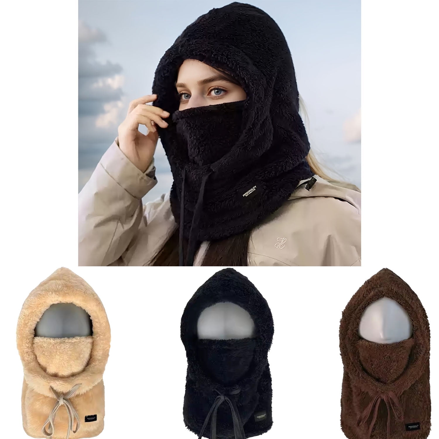 3-Pack Balaclava Ski Mask for Men Women, Windproof Thermal Full Face Cover for Winter Sports